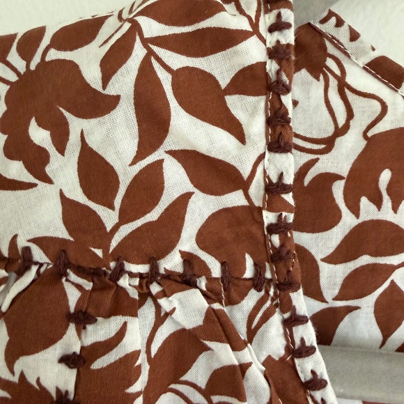 The Great Brown Floral Print V-Neck Short Sleeve Top - Picture 2 of 3